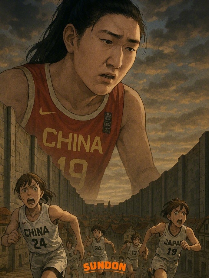 进击的巨人既视感😈张子宇两战日本无人能挡 对方球员落荒而逃