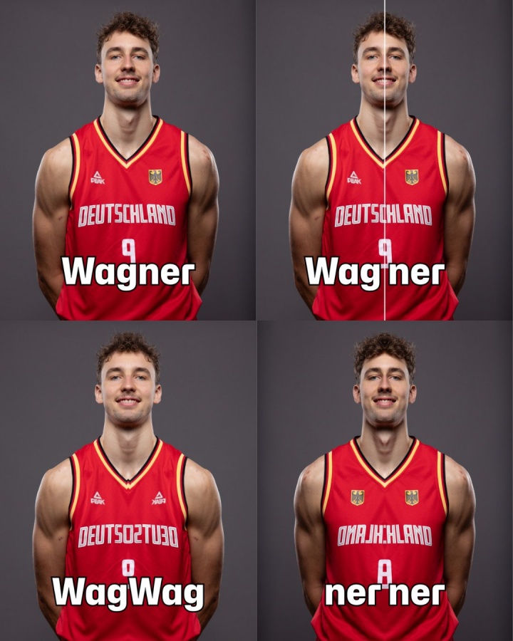 谁的脸最对称？FIBA官方晒出各个球星左右脸镜像拼接照！