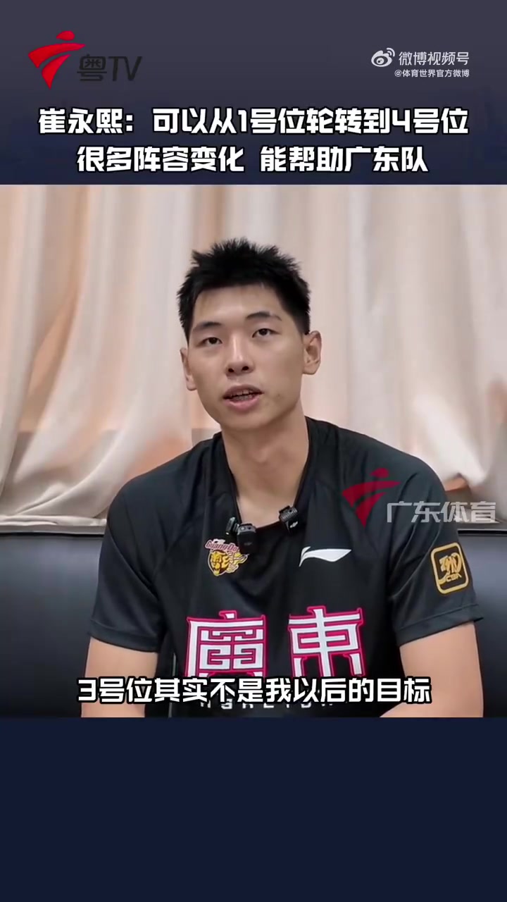 崔永熙：3号位不是我的目标 自己对广东的帮助可能是可以从1防到4
